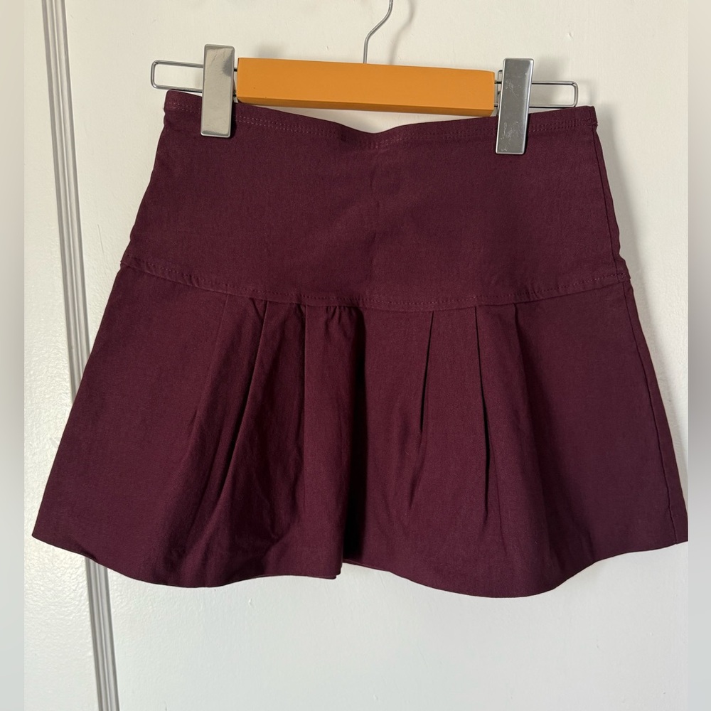 Burgundy Purple Pleated Mini Skirt Women’s Small